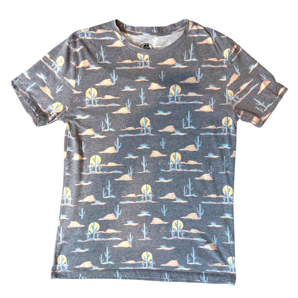Dale Brisby Rock & Roll‎ Denim Cactus Desert Graphic T Shirt Mens Small